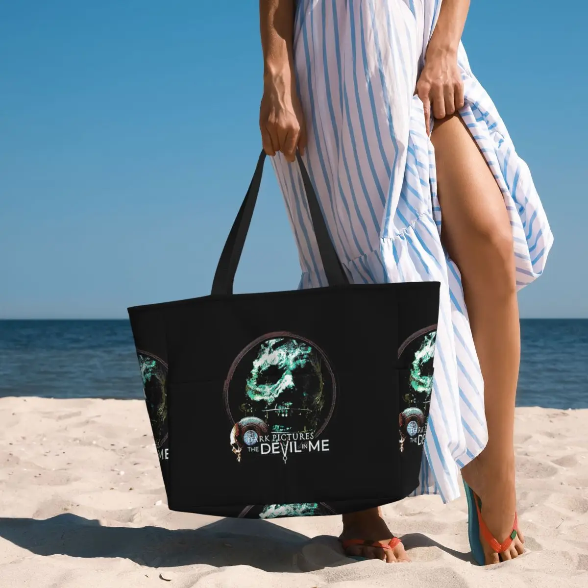 

The Dark Pictures Anthology Game Beach Tote Bag Sport Gym Yoga Duffle Large Tote Bag Women Travel Bag Fitness bag