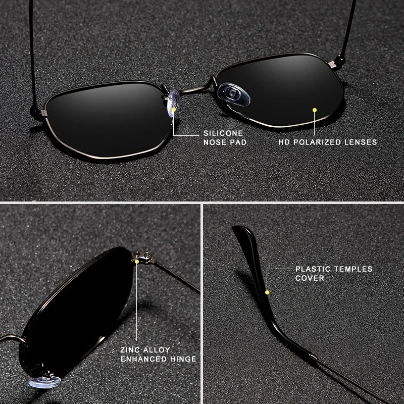 KINGSEVEN Brand Reflective Sunglasses Men Hexagon Retro Sun glasses Leisure Glasses Oculos Gafas De Sol Shades