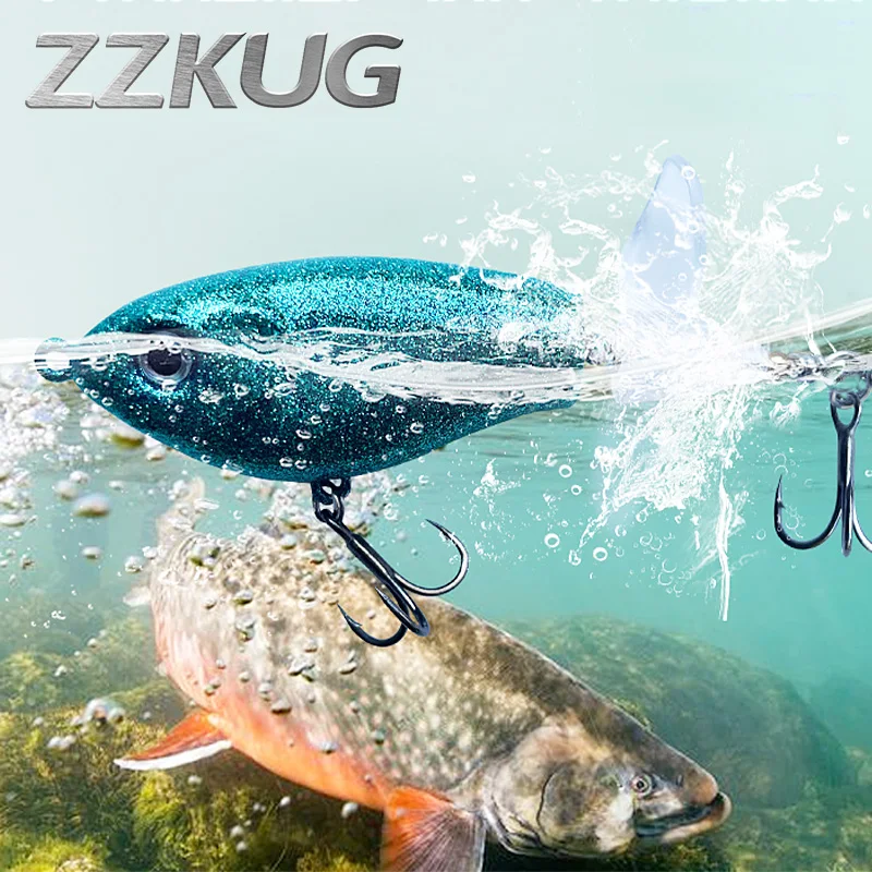 ZZKUG New Floating single propeller, soft rotating tail, hard bait, swimming bait, rock fishing, carp, crane billed fish, s