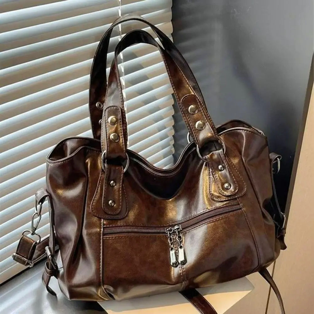 Women Handbag Simple Shoulder Bag Large Capacity PU Leather Crossbody Bag Fashion Daily Commuter Tote Autumn Winter Purse