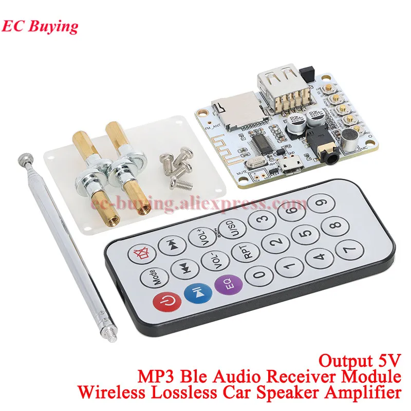 Placa Receptora de Áudio Compatível com Bluetooth com Decodificação de Cartão USB TF, Módulo de Música Estéreo Sem Fio, Alto-falante Automotivo Sem Perdas