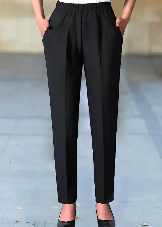 2026 Elegante Nieuwe Mode Lente en Zomer Dunne Hoge Taille Hangende Elastische Taille Dubbele Zak Geruite Casual Smalle Pijpen Broek