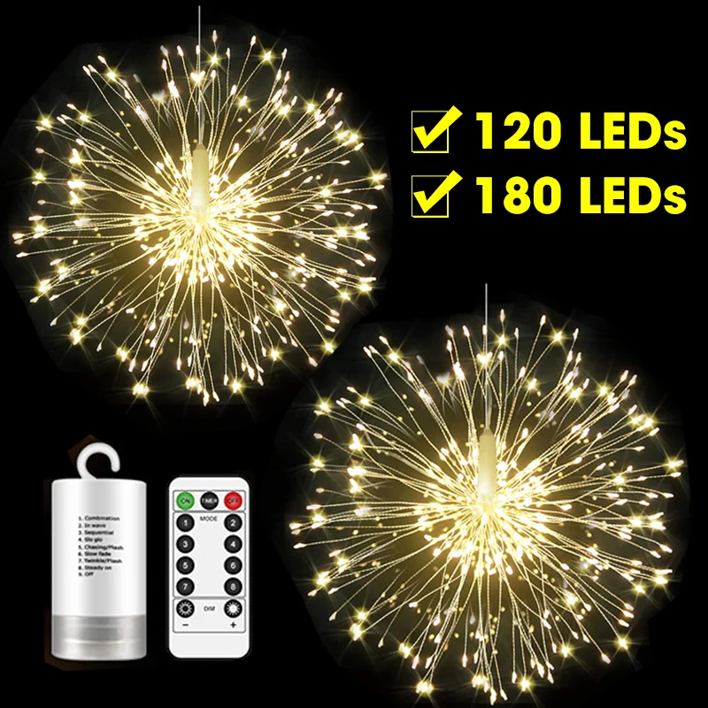 

Outdoor LED Firework Light Waterproof DIY Holiday Lamp String Night Lights for Garden Lawn Landscape Christmas Decoration Lights