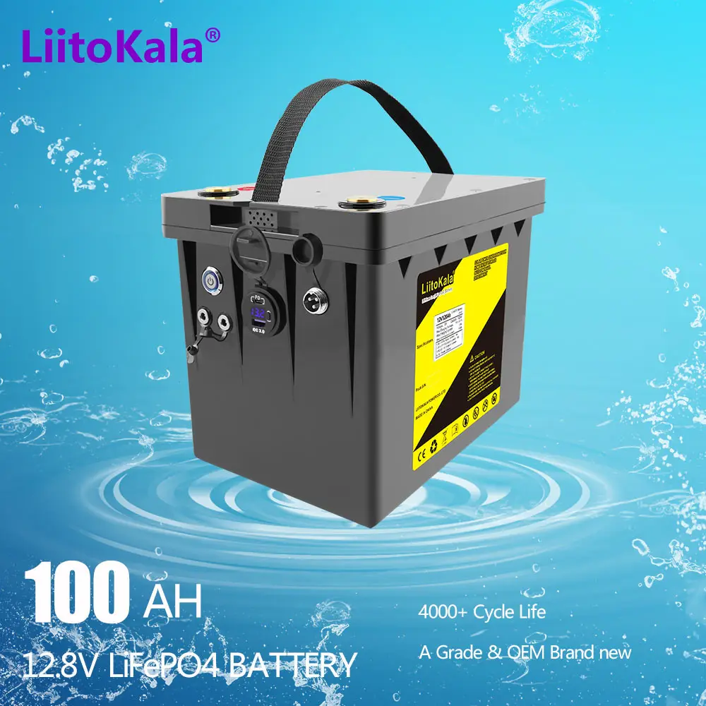 

LiitoKala 12.8V 100ah 120ah Lifepo4 battery pack power bank 12V Rechargeable batteries battery for RV Outdoor/5V/12V output