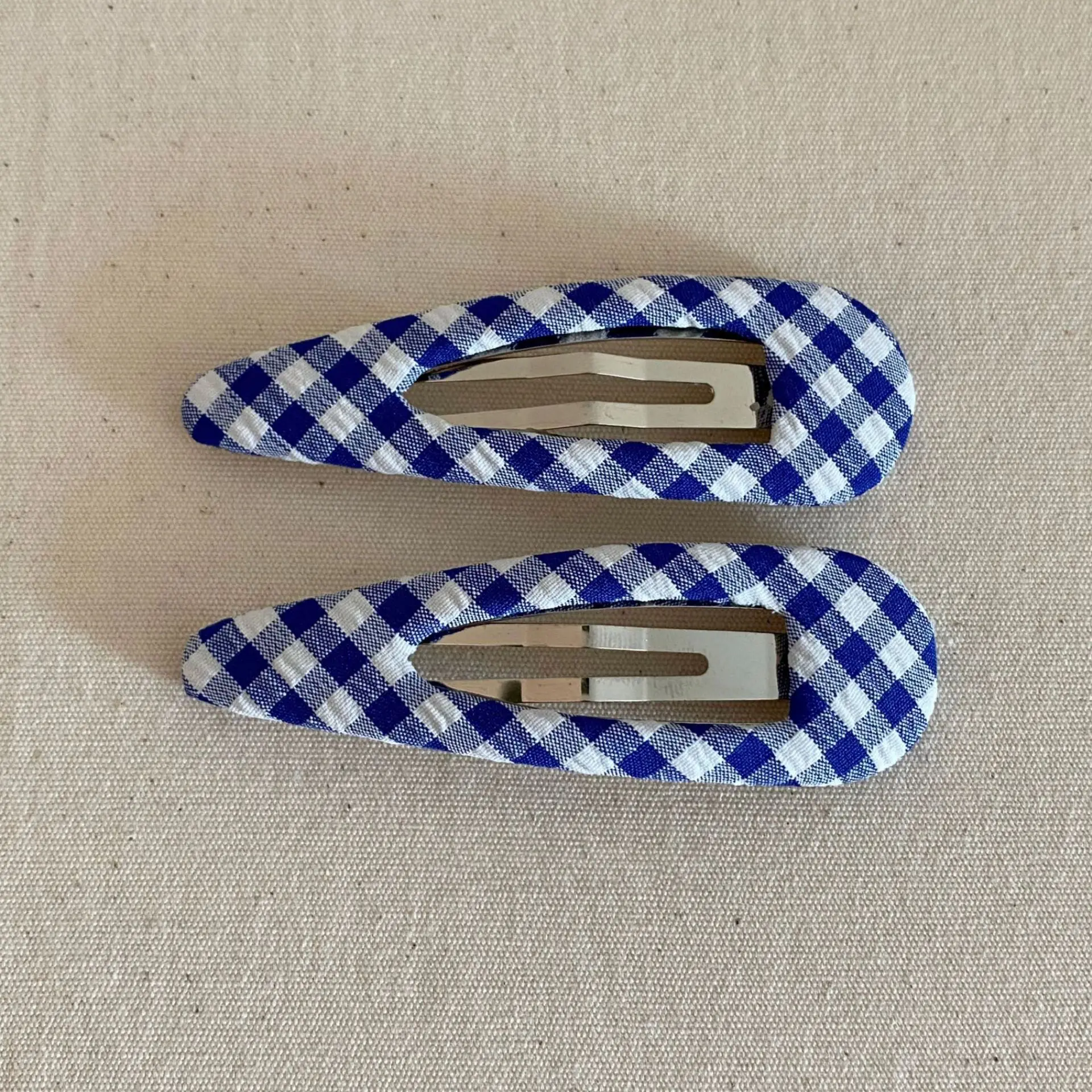 Plaid Polka Dot Fabric Hair Clip Handmade for Side Bangs and Flyaway Hair Elegant Versatile Korean New Style Lightweight