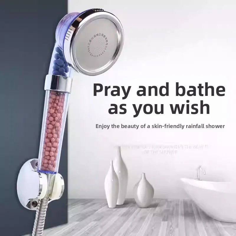 

Negative Ion Filtered Shower Head - High Pressure Flow, Mineral Stone Filtration, Skin-Care Spa Experience for Bathroom