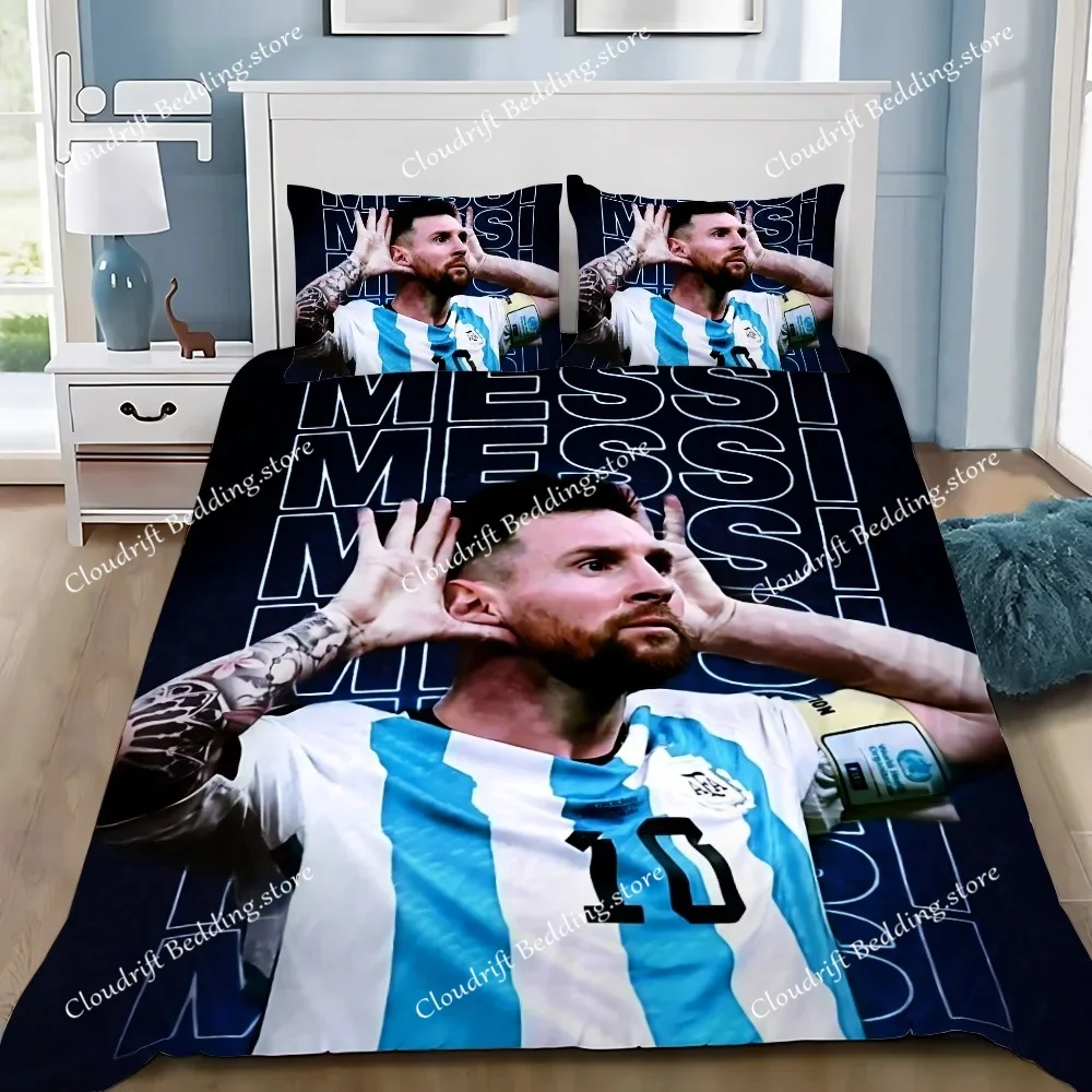 

Duvet Cover Pillowcase Bedding Set Famous Footballer M-Messis Adult BoyGirl Bedroom Decoration Children Single Double Large Size