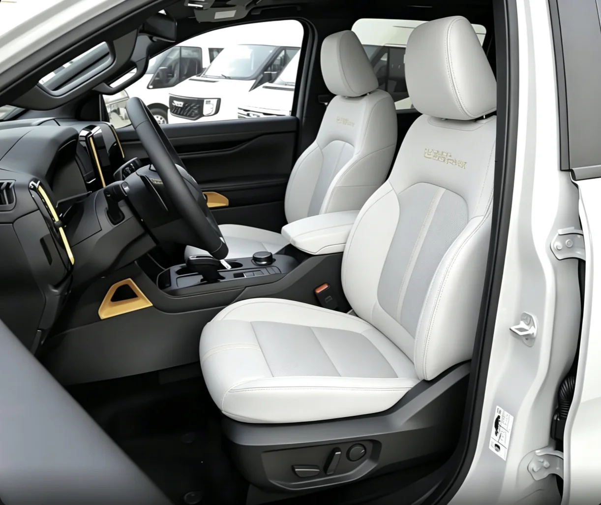 Für Ford Ranger 2023~2025 Maßgefertigte Autositzbezüge Luxuriöses Nappaleder 100% Passgenau Innenausstattung 360 ° Vollständige Abdeckung – Detail 8