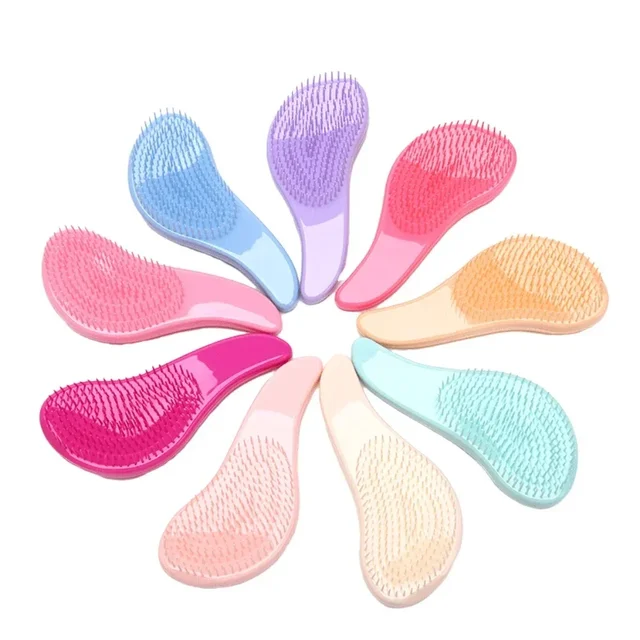 Magiczna antystatyczna szczotka do włosów uchwyt plątanina grzebień do rozczesywania cukierkowy kolor prysznic galwaniczny grzebień masujący Salon narzędzia do stylizacji włosów