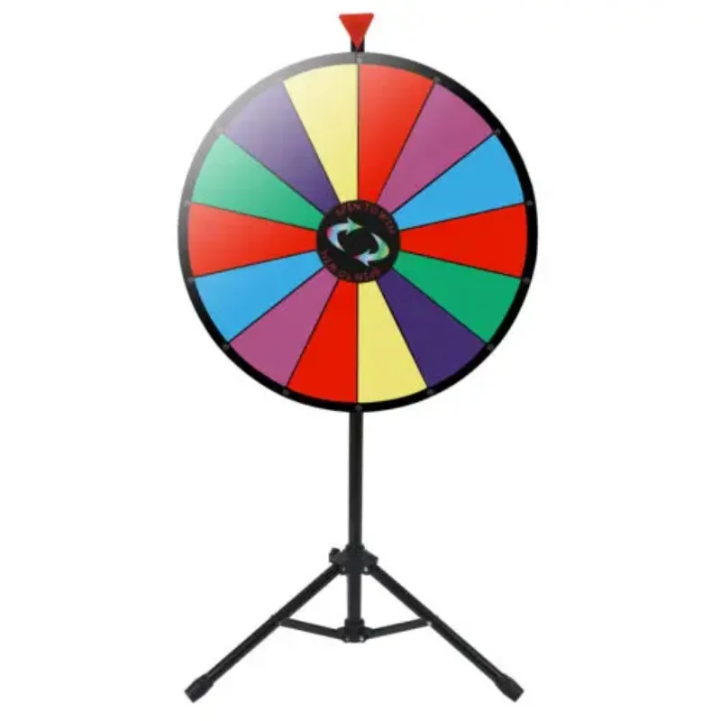 

18/24 Tripod Floor Rack Prize Wheel Lucky Spin Game Wheel Promotions Trade Show Equipment