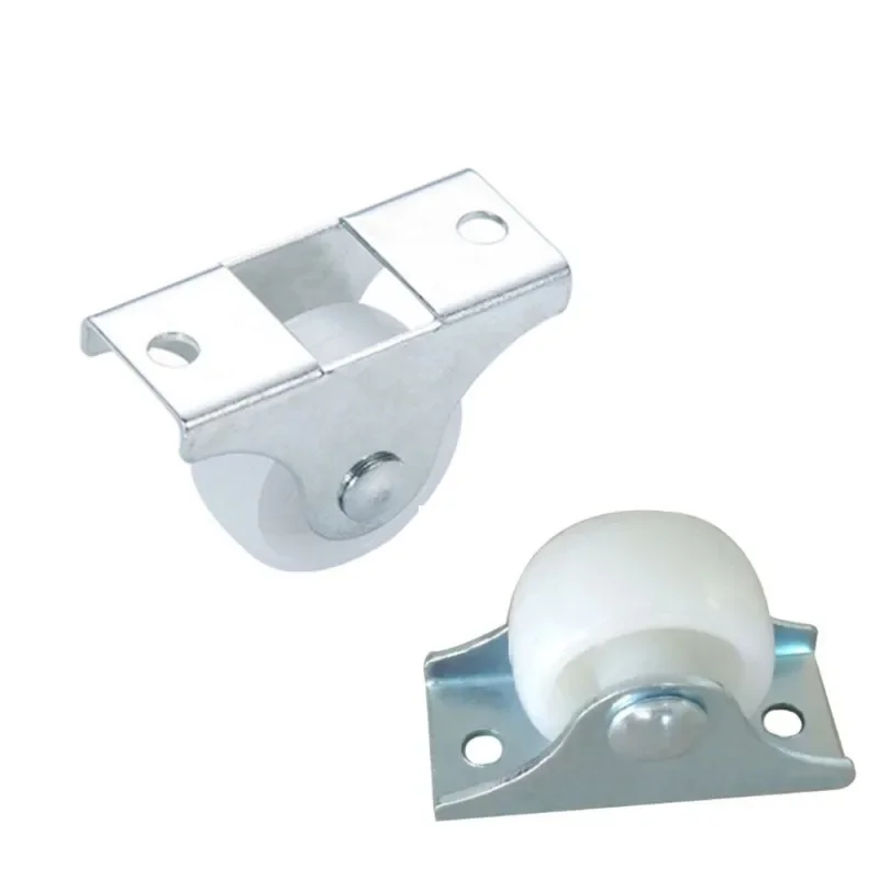 4/10/20Pcs 1Inch Caster White Rail Fixed Casters Small One-Way Wheel Strong Plastic Wheel Hardware Accessories Furniture Casters