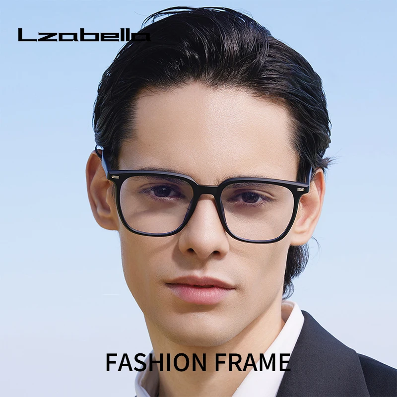 

Lzabella Square Fashion Acetate Men's Eyeglasses Ultra Light Flexible TR90 Optical Prescription Glasses Frames New Style K9163