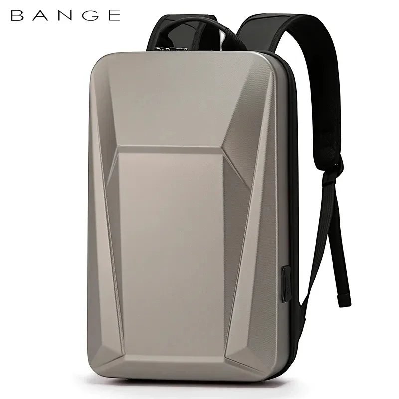 BANGE  PVC Hard Sheel 15.6-inch Laptop Men\'s Backpack Cool  Waterproof Trend Bag for Men and Women