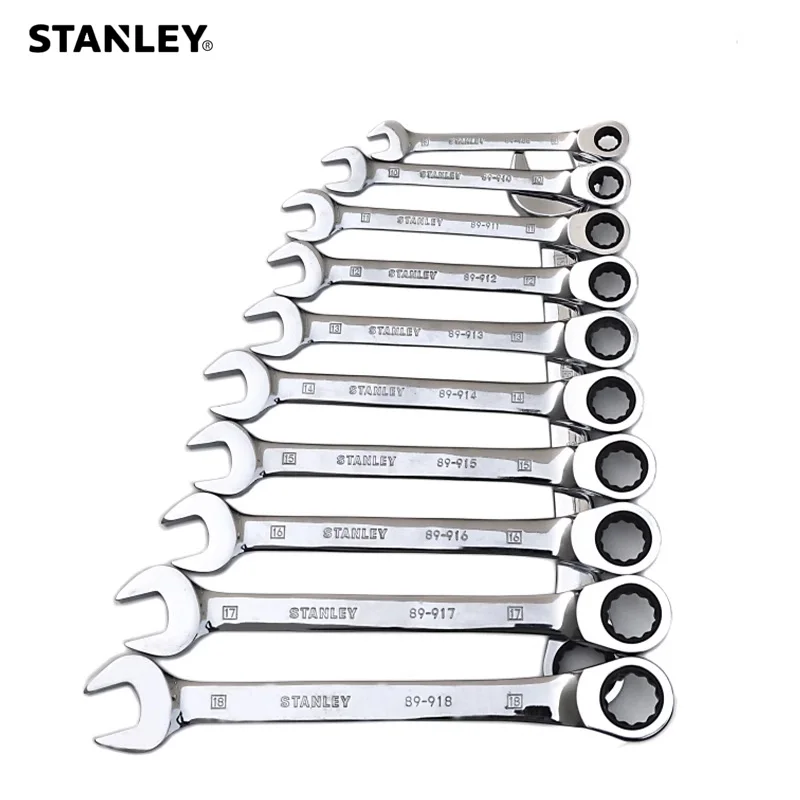 Stanley 1 Piece Professional Metric Rachet Combination Wrench 8mm 9mm 10mm 11mm 12mm 13mm 14mm 15mm 16mm  to 19mm spanner keys