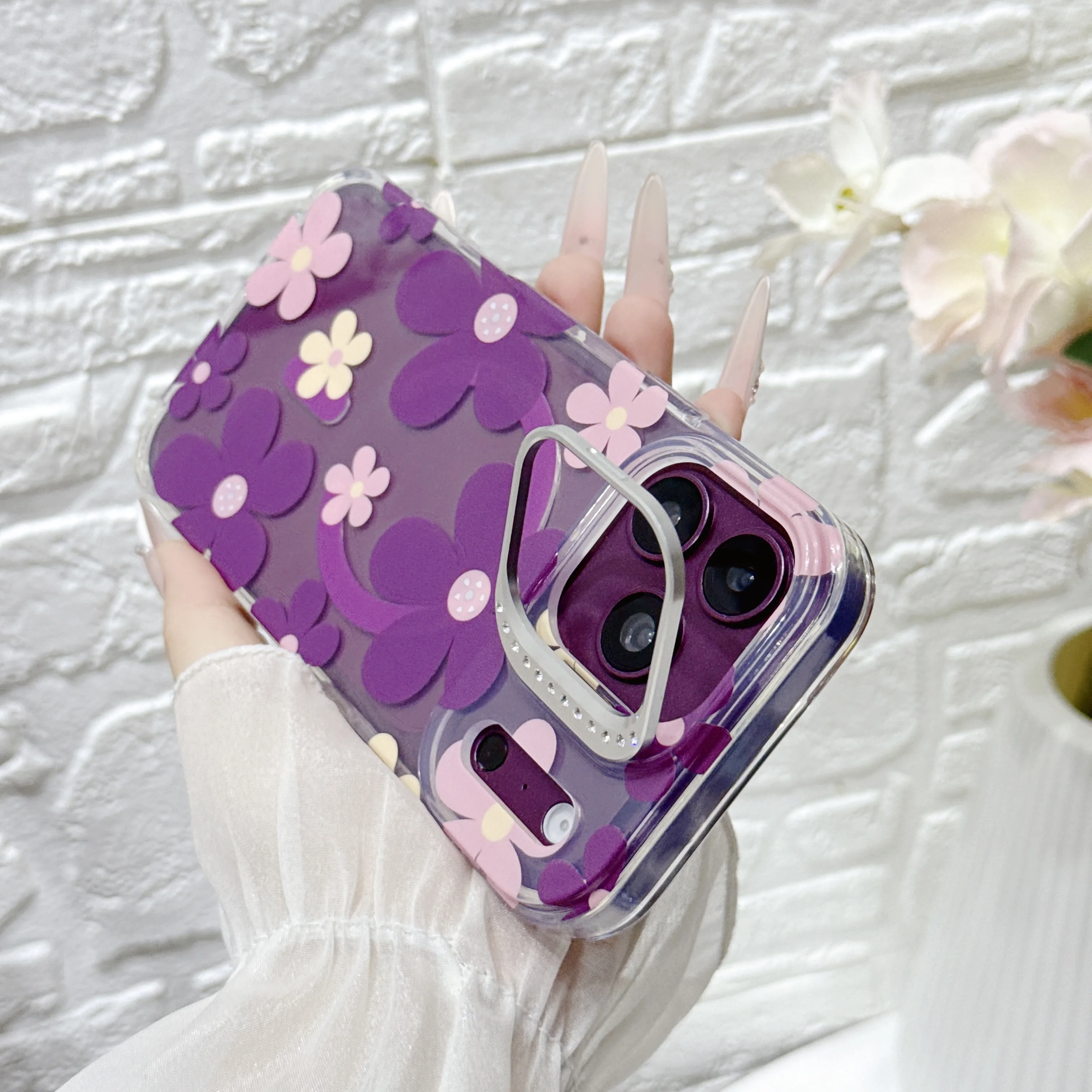 Little Flowers Flower Phone Case for iPhone 18 17 16 15 14 Pro Max 16 Plus Camera Stand For Magsafe Magnetic Shockproof Cover