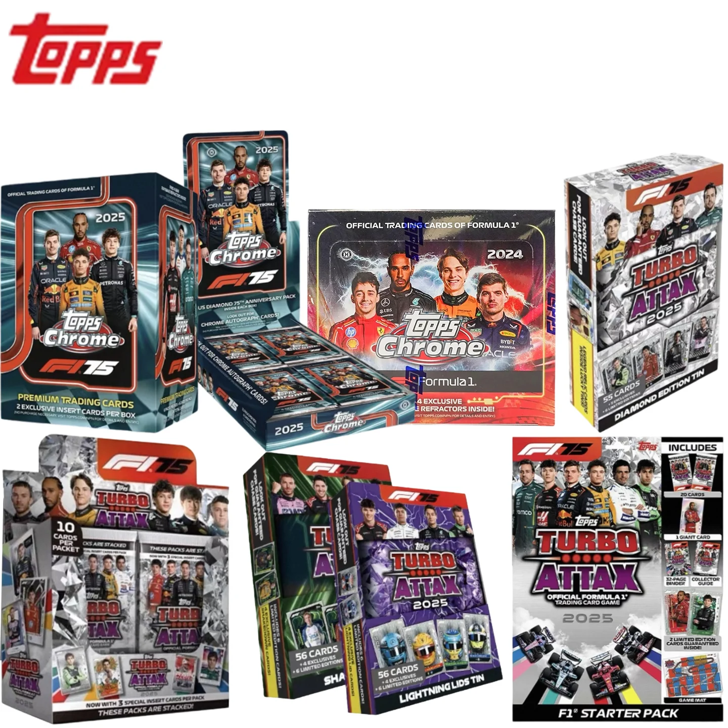 

24-25 Topps Chrome F1 Qualifying Lap Cards, Lite Box Official Race-Used Relic Break Surprise Set Max Verstappen Autograph Cards