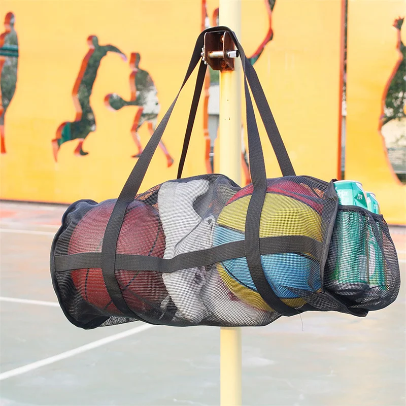 Tas penyimpanan basket olahraga kapasitas besar, tas ransel latihan jaring olahraga, tas Duffel Selam, tas pantai lipat dengan ritsleting