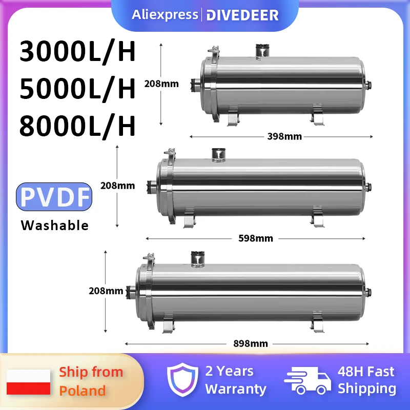 DIVEDEER 3000L/5000L/8000L grand volume d'eau pour boire direct en acier inoxydable ménage maison cuisine robinet filtre à eau