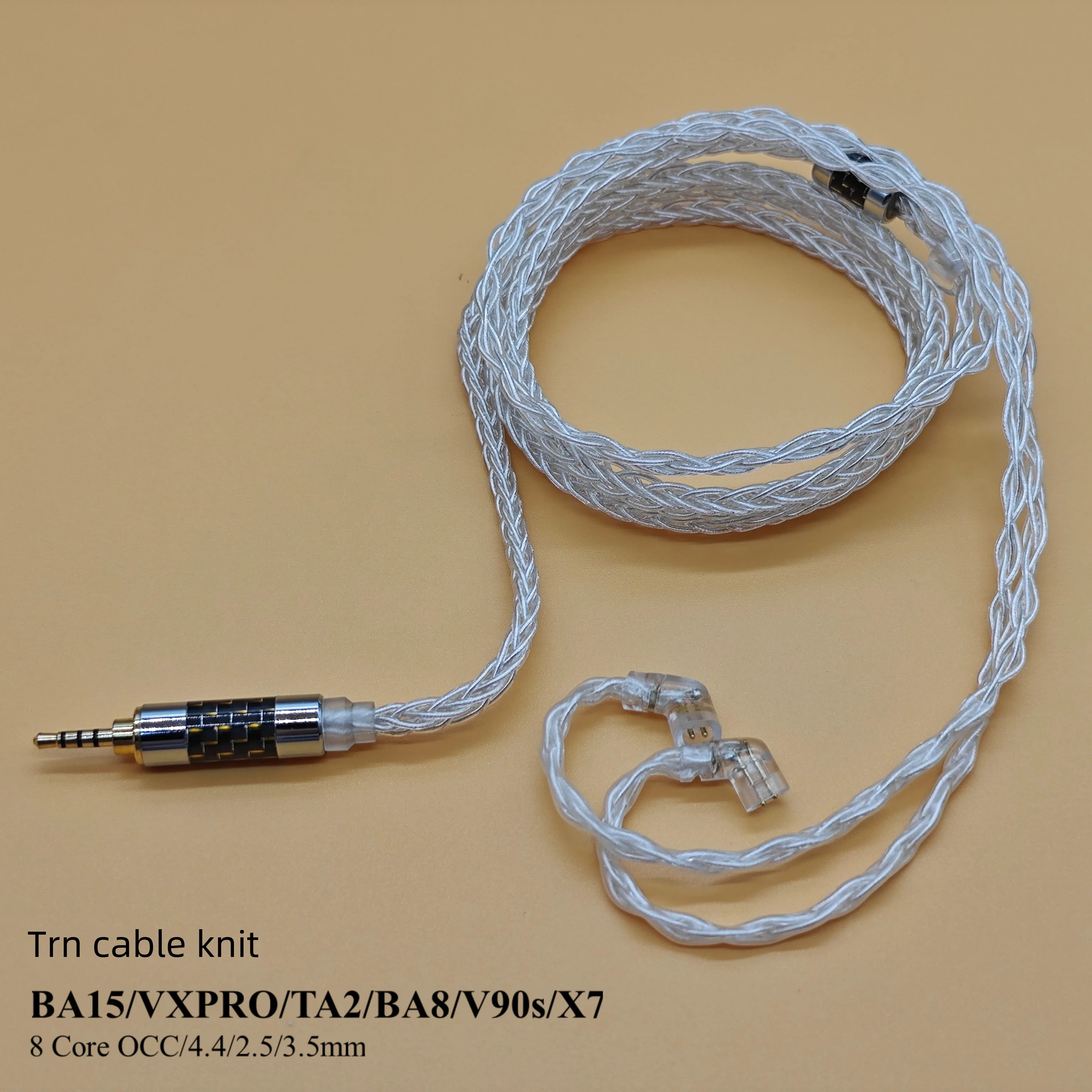 

TRN Cable for BA15 VXPRO TA2 BA8 V90s X7 OCC, 16 Core Earphones, Silver Plated Upgrade, 4.4mm Balance, 2.5mm, 3.5mm with MIC