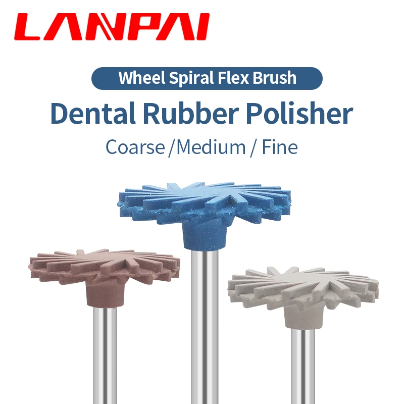 6pcs/box Lanpai Dental Rubber Polisher Composite Resin Polishing Head RA Dentist Tools Dentistry Materails