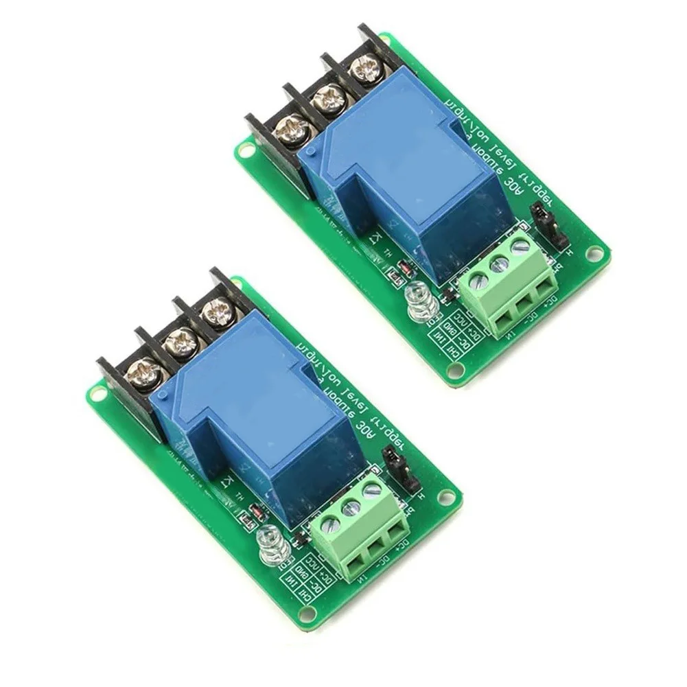 2PCS 5V Single Channel Relay Module with Screw Terminals for 12 to 10 AWG Wires and NO COM Output Configuration