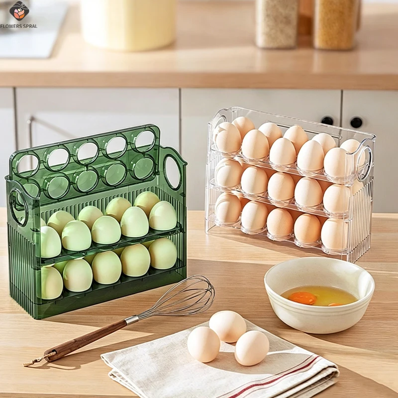 Kühlschrank-Seitentür Eieraufbewahrungsbox, 3-Schicht-Aufbewahrungsregal, Küchen-Spezifische Eier-Aufbewahrungsschale, Küchenzubehör