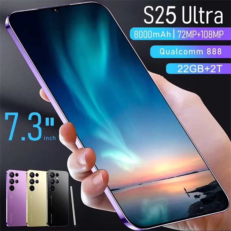 S25 Ultra Smart phone 7.3 inch Full Screen 4G/5G Dual SIM Cell Phone 22TB+2TB 7800mAh Mobile Phones Global Version Celulares ﻿