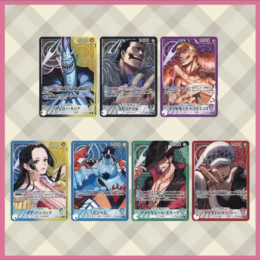 7 DIY One Piece flash cards: Boa Hancock, Moria, Jinbei, Hawk-Eyes,Kizaru,Japanese anime cards, classic anime collectible cards.