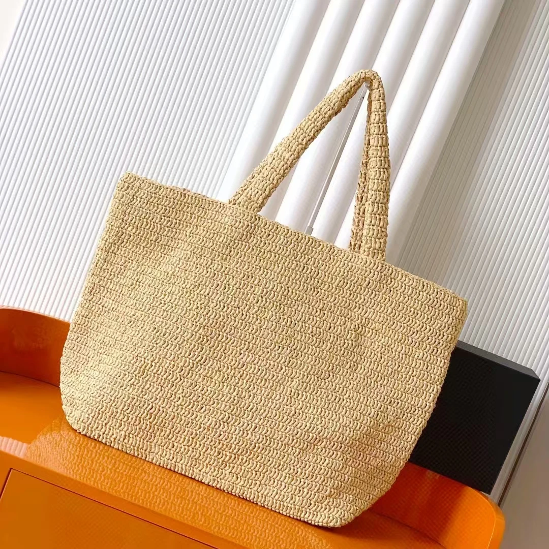 

Natural handmade grass woven bag, luxurious Lafite grass woven bag, simple and stylish one shoulder handbag