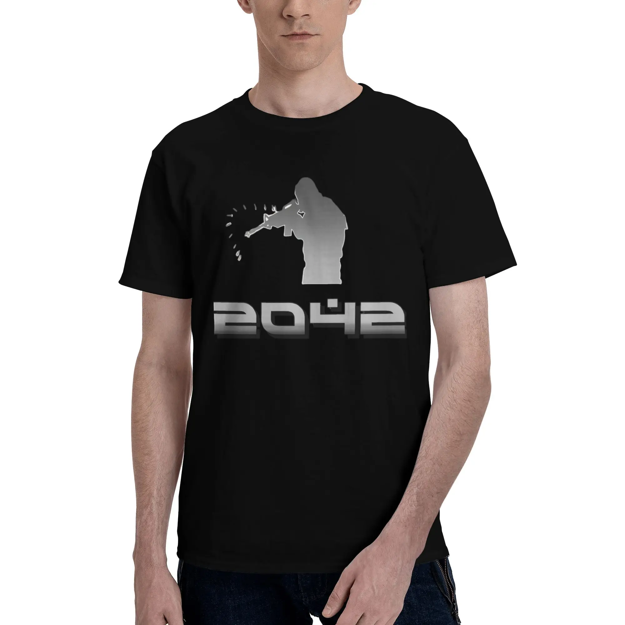 T-shirt décontracté personnalisé 100% coton à manches courtes pour hommes Metal Barrage Battlefield