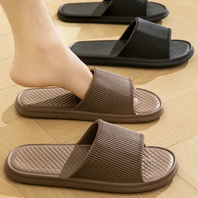 New Summer Concise Men Slippers Couple Indoor Non-slip Soft Sole Slides Lithe Cosy Sandals Women Shoes Ladies' Home Flip Flops