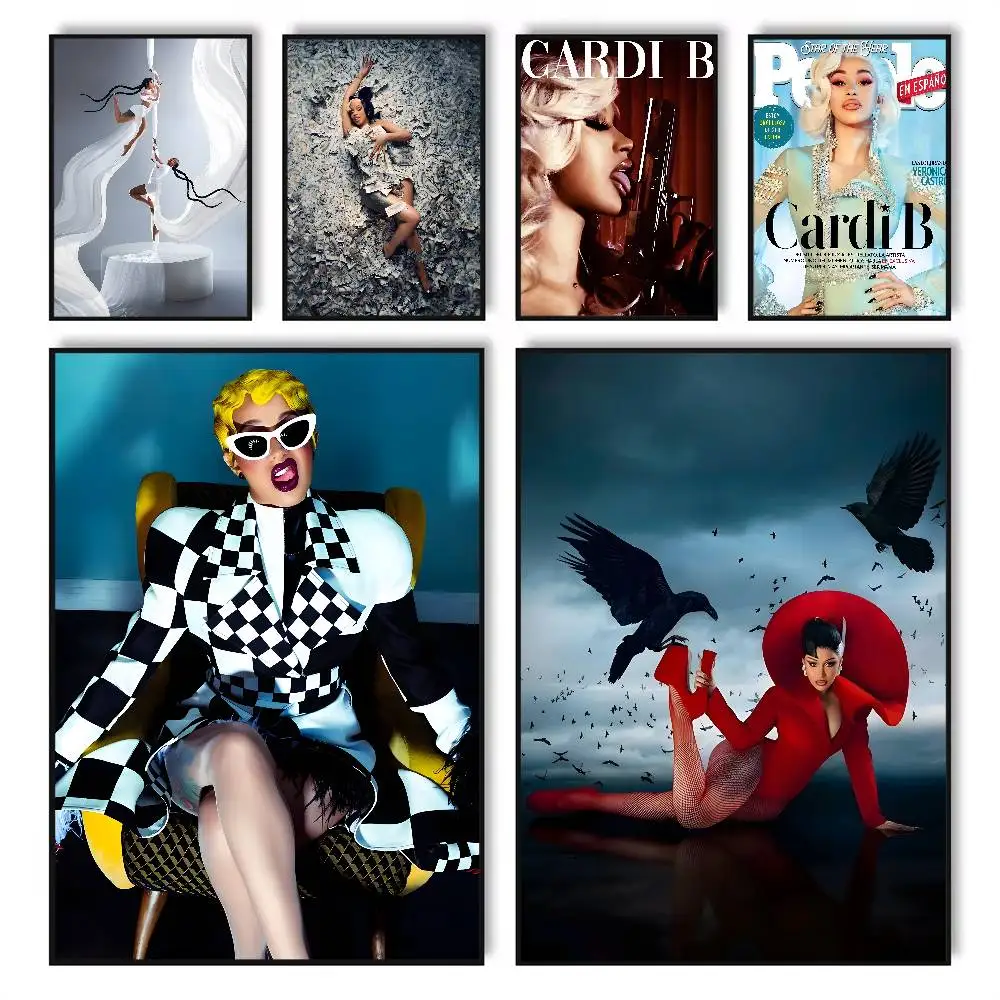 ملصق Singer C-Cardi B عالي الدقة، ملصقات ذاتية اللصق مقاومة للماء مثالية لتزيين غرفة المعيشة وغرفة النوم