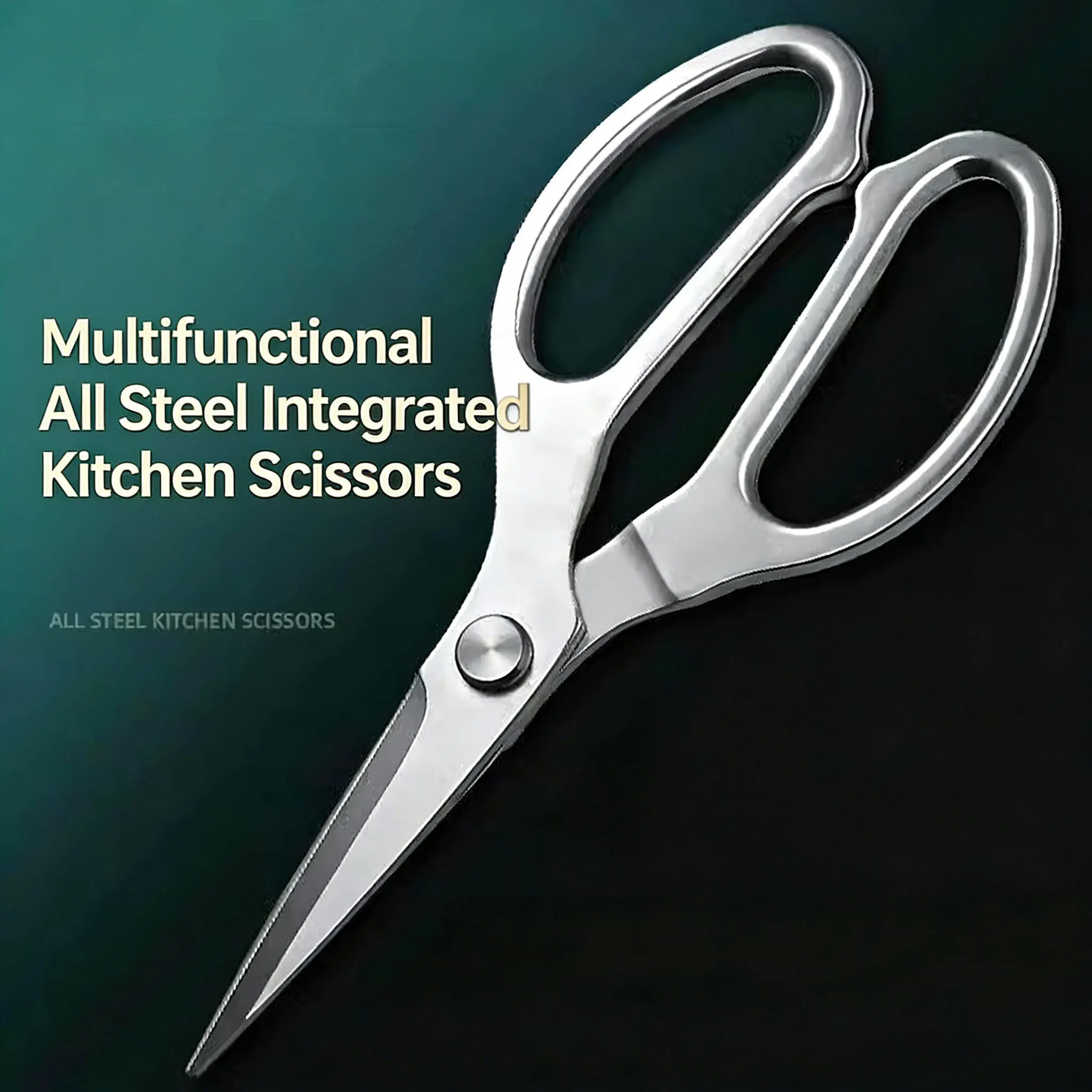 

Newly Heavy Duty Kitchen Scissors-Professional Stainless Steel Chicken Bone Shears with Long Anti-Slip Blades for Poultry & Fish