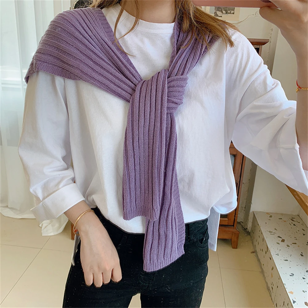 

South Korea's small knitting scarves shawls autumn knot plus air conditioning room female neck ins shawl collar XF008