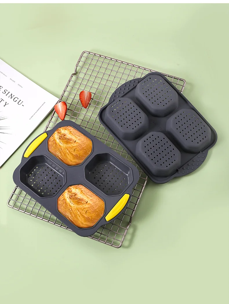 1 قطعة قالب الخبز مطعم همبرغر كعكة قالب من السيليكون طوي قابلة لإعادة الاستخدام الخبز عموم المقاومة للحرارة DIY بها بنفسك أداة المطبخ الملحقات