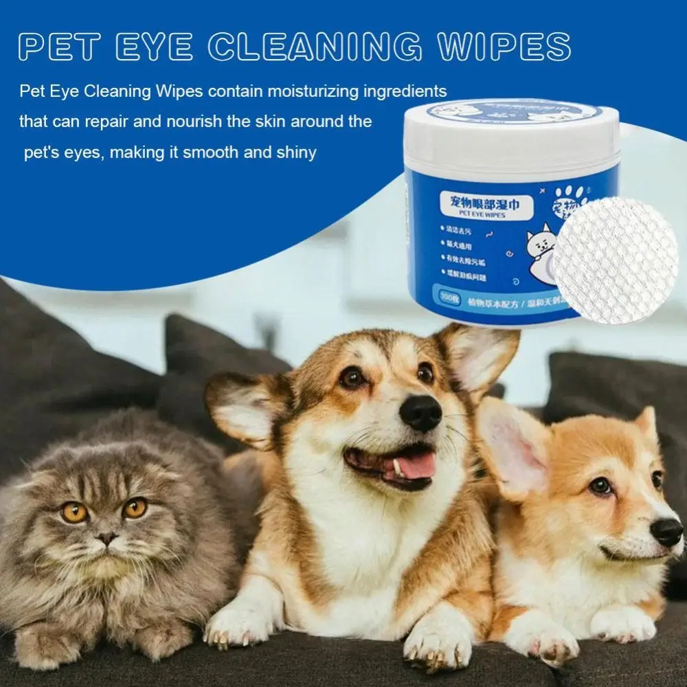 No Irritation Pet Eye Wipes Eyes Tear Stain Remover Ear Cleaning Wipes Dog Cat Tearmark Wet Wipes Pet Wipes