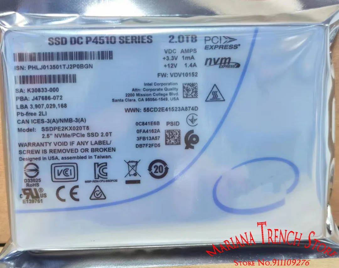 DC P4510 SERIES 2.0TB for INTEL 2.5