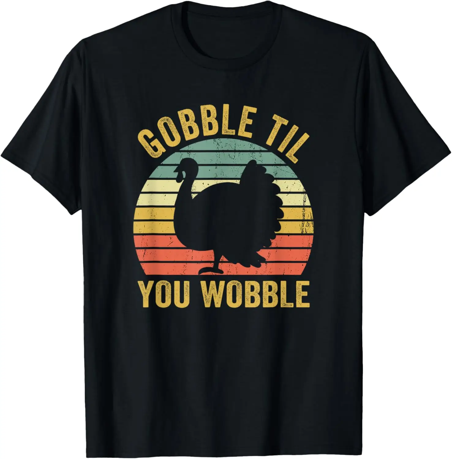 

Винтажная подарочная футболка в стиле ретро в Турции Gobble Til You Wobble на День Благодарения