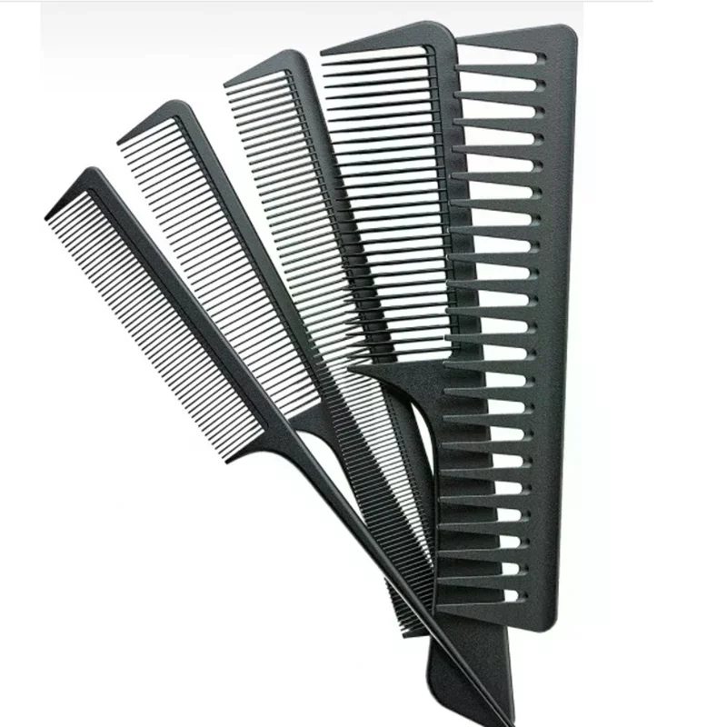 Brosse à cheveux ronde noire bouclante en nylon, peigne professionnel pour salon de coiffure, outil de coiffage, contrôle des bords, 1 pièce