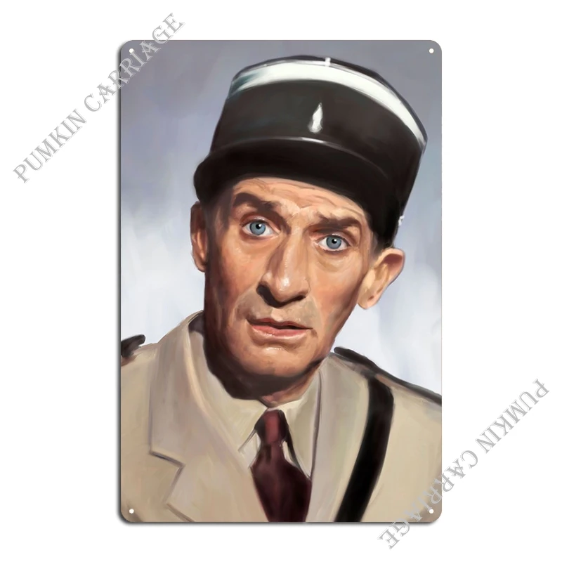 Louis De Funes Metal Sign Garage Wall Decor Pub Cinema Character Tin Sign Poster