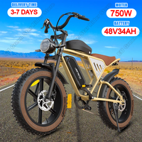 Electric Bike JANSNO X70 750W Powerful Motor 48V34AH Dual Lithium Battery E Bike Adult City 20*4 Inch Fat Tire Electric Bicycle