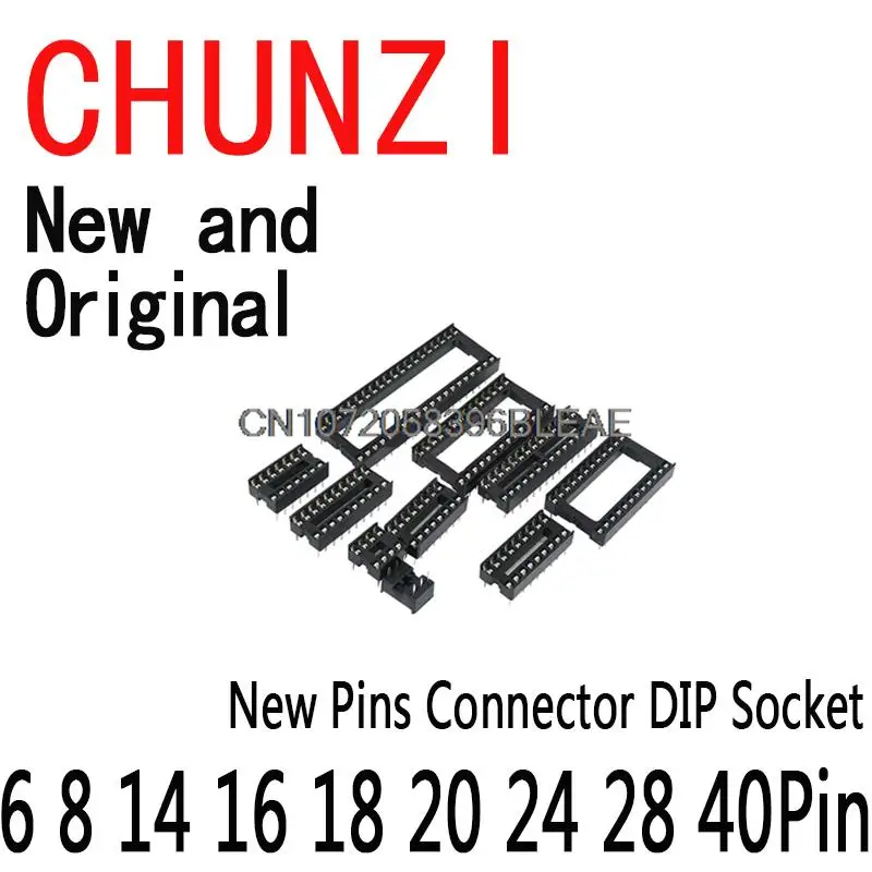 10PCS IC Sockets DIP6 DIP8 DIP14 DIP16 DIP18 DIP20 DIP28 DIP40 New Pins Connector DIP Socket 6 8 14 16 18 20 24 28 40 Pin