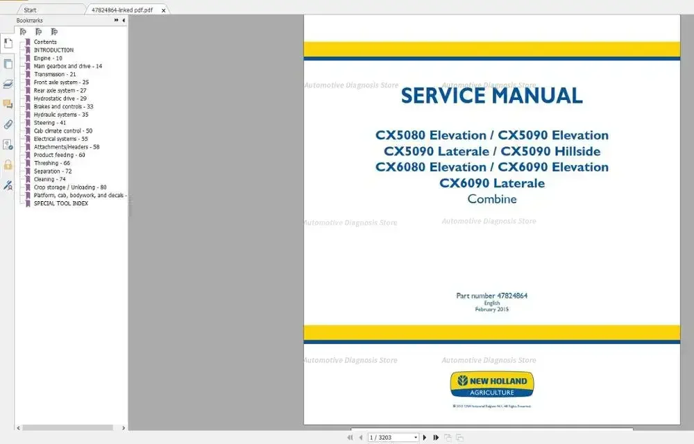   دليل الخدمة الزراعية New Holland AG PDF المحدث [04.2020] 170 جيجابايت