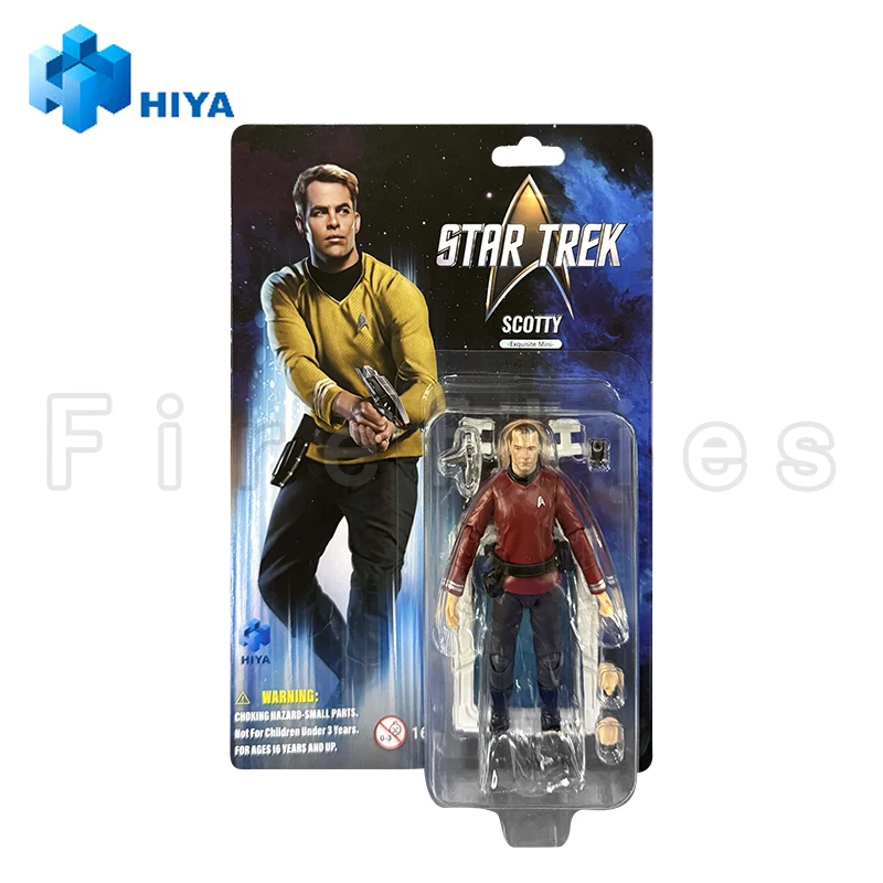 1/18 HIYA 3.75 นิ้ว Action Figure ประณีต Mini Series STAR TREK 2009 Scotty อะนิเมะรุ่นของเล่น