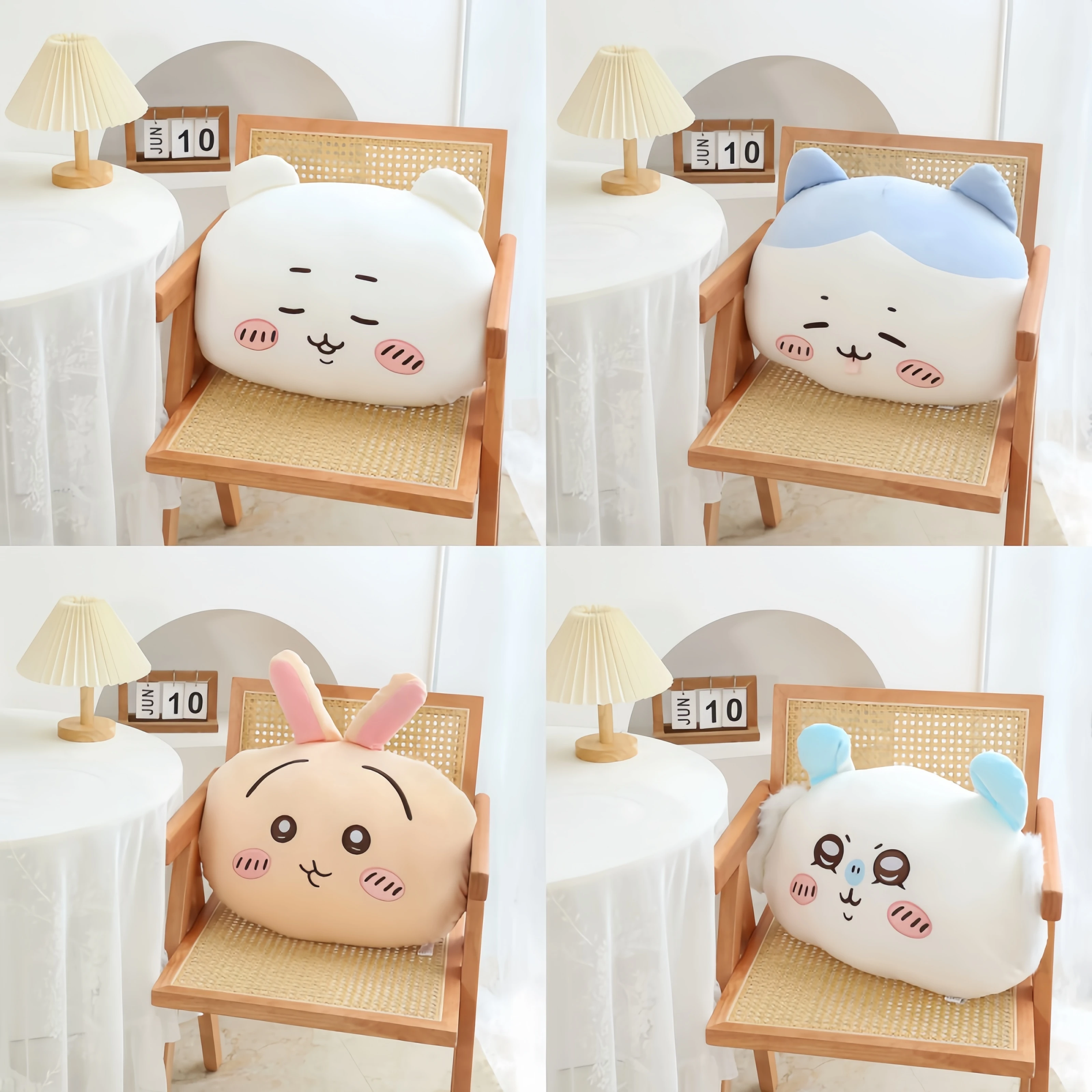 

Hachiware Usagi Momoga Chiikawa Back Cushion Doll Kawaii Plush Toy Peripheral Self-deprecating Bear Xiaoba Pillow Cushion Gift