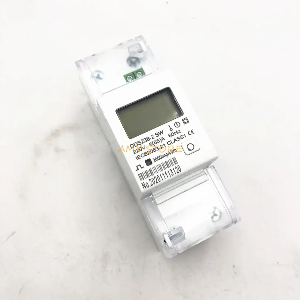 DDS238-2 5-65A 120VAC 60Hz or 220V 60Hz or 230V 50Hz Single Phase Reset To Zero DIN-rail Kilowatt LCD Hour kwh Energy Meter