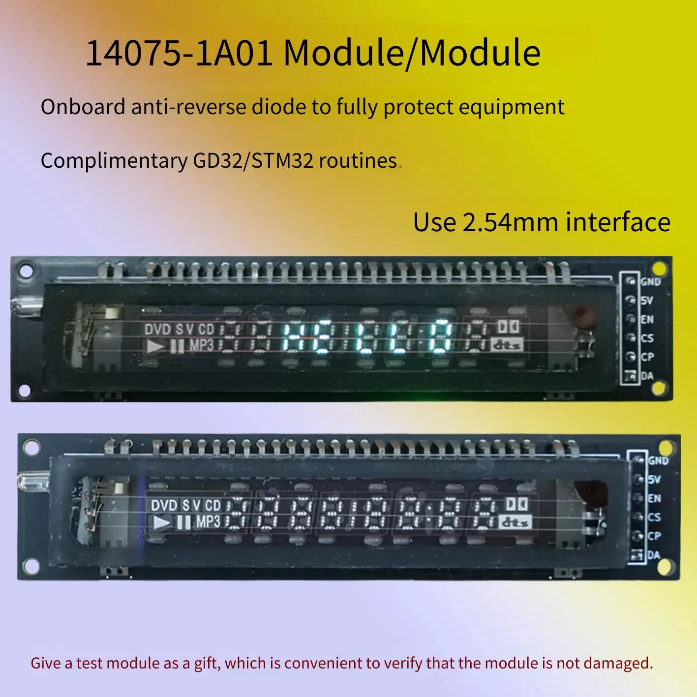 14075-1A01 VFD Fluorescent Display Module, Dot Matrix Vacuum Screen 8-MD-06INKM for STM32 C51 Single Chip