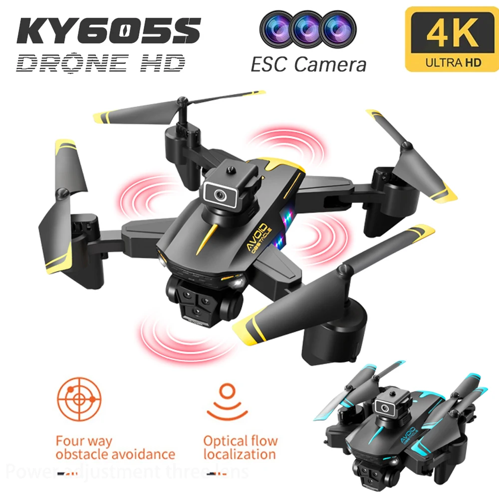 New KY605S 4k Unmanned Aerial Vehicle Optical flow Positioning 360 ° Obstacle Avoidance Wide-Angle Professional Triple Camera