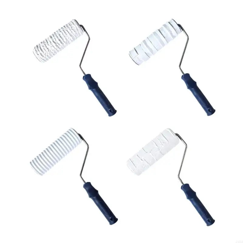  Decorative Wall Texture Roller with Curved Frame and Raised Rubber Relief for Applying Art Paint Finishes to Walls