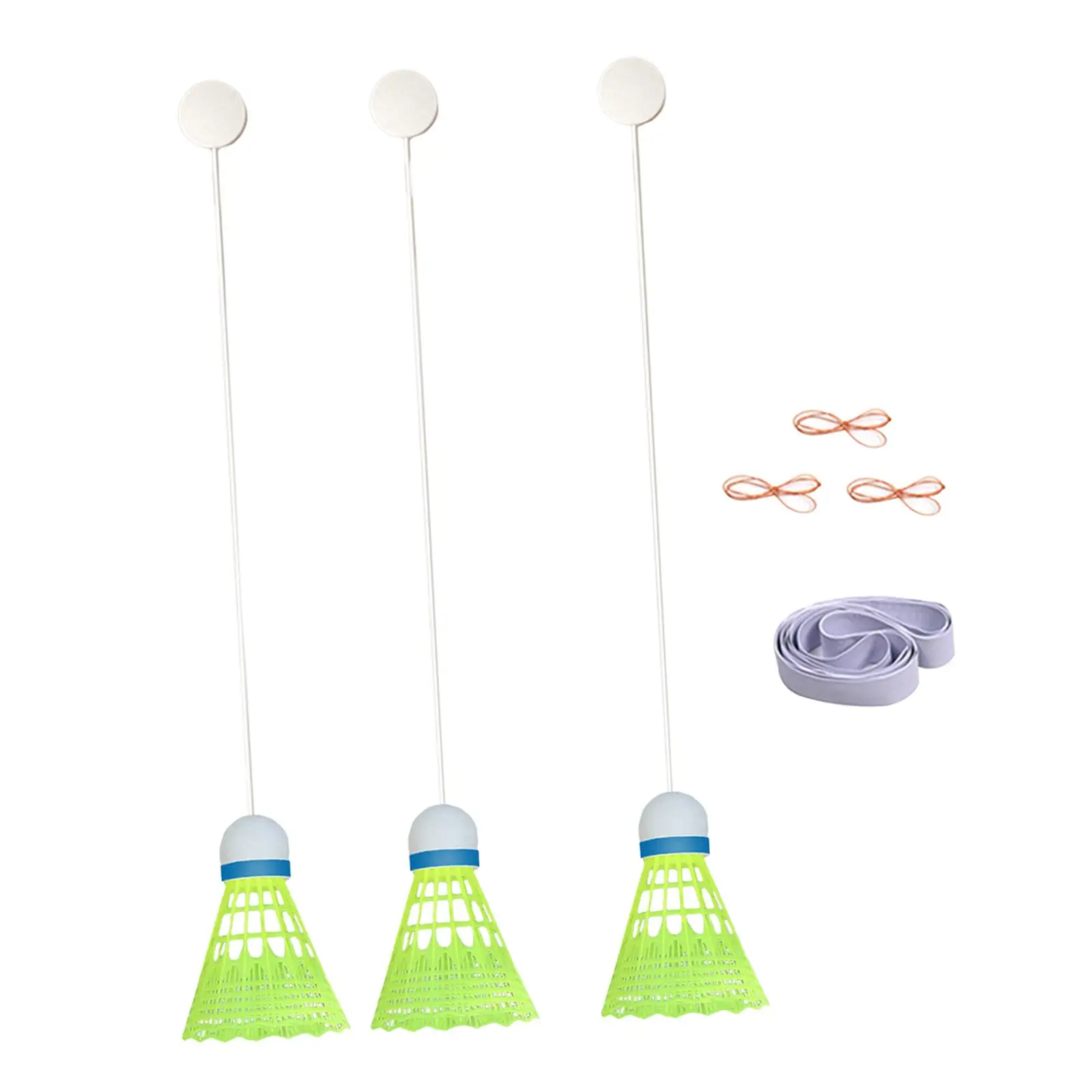 Adjustable Badminton Trainer Device for Single Player Practice with 3m Elastic Cord Self Illuminated for Indoor Fitness Training